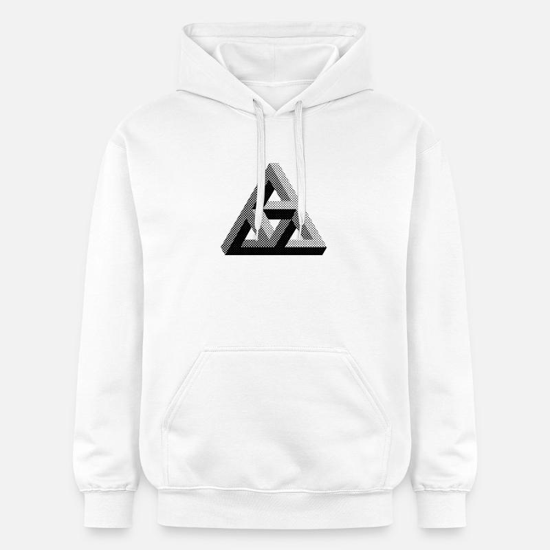 Illusions d’optique Design Triangle - Sweat à capuche Softstyle® Gildan Unisexe - blanc