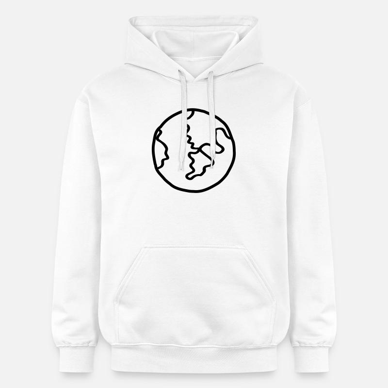 Planète Terre Doodle de l’espace - Sweat à capuche Softstyle® Gildan Unisexe - blanc