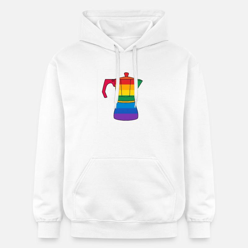 Cafetière arc-en-ciel vibrant - Sweat à capuche Softstyle® Gildan Unisexe - blanc