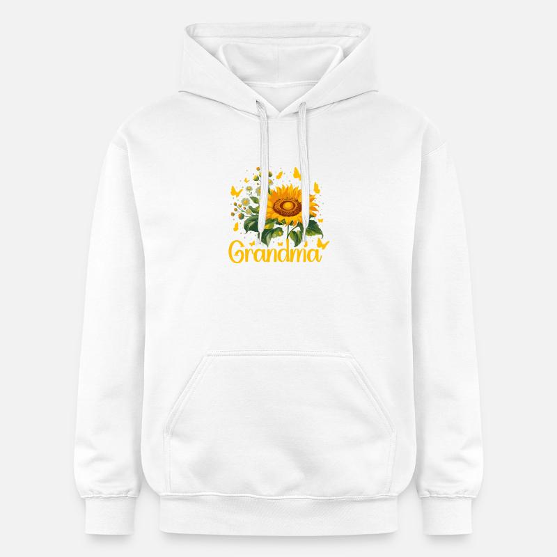 Conception hommage à la grand-mère tournesol - Sweat à capuche Softstyle® Gildan Unisexe - blanc