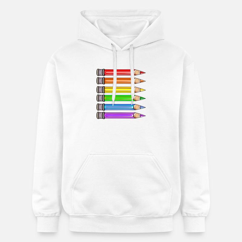 DRAPEAU ARC-EN-CIEL DE LA FIERTÉ - Sweat à capuche Softstyle® Gildan Unisexe - blanc