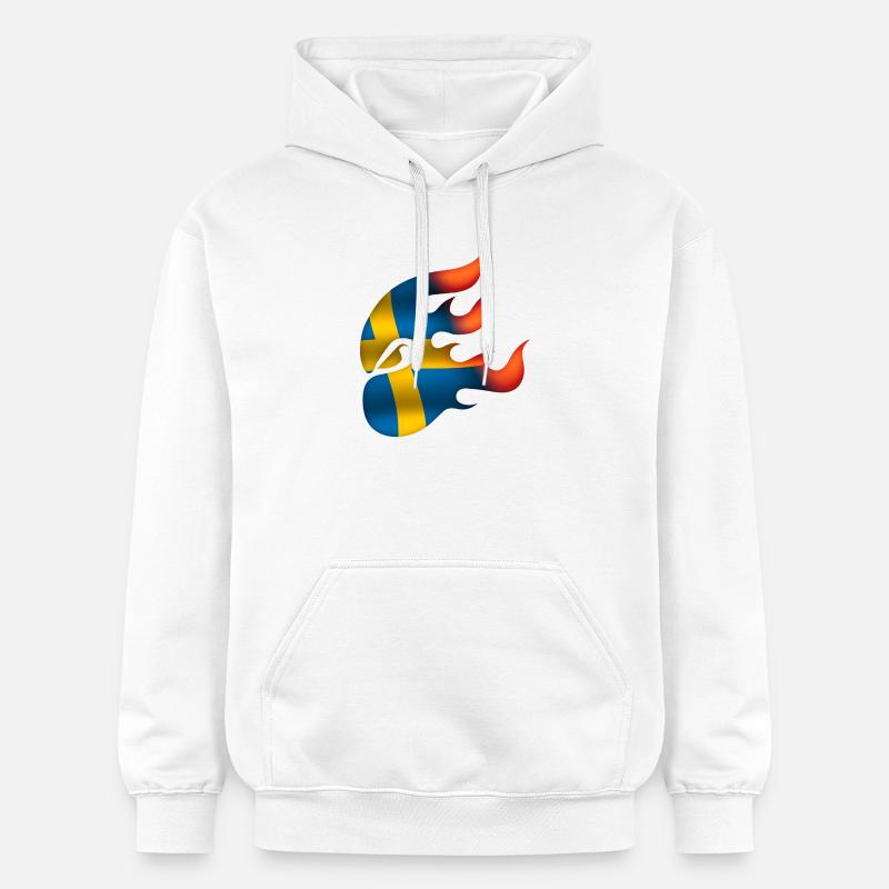 Drapeau de la Suède - Suède - Ninja - Sweat à capuche Softstyle® Gildan Unisexe - blanc