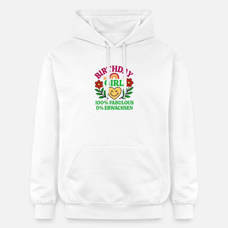 Belle conception de fille d’anniversaire - Sweat à capuche Softstyle® Gildan Unisexe - blanc