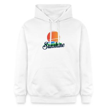 Tropischer "Summer"-Schriftzug - Sommerdesign - Gildan Unisex Softstyle® Midweight Hoodie - Weiß - Vorne - Liana (172cm) & Jaron (178cm)