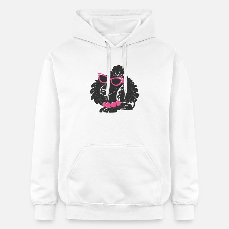 Drôle de caniche - Sweat à capuche Softstyle® Gildan Unisexe - blanc