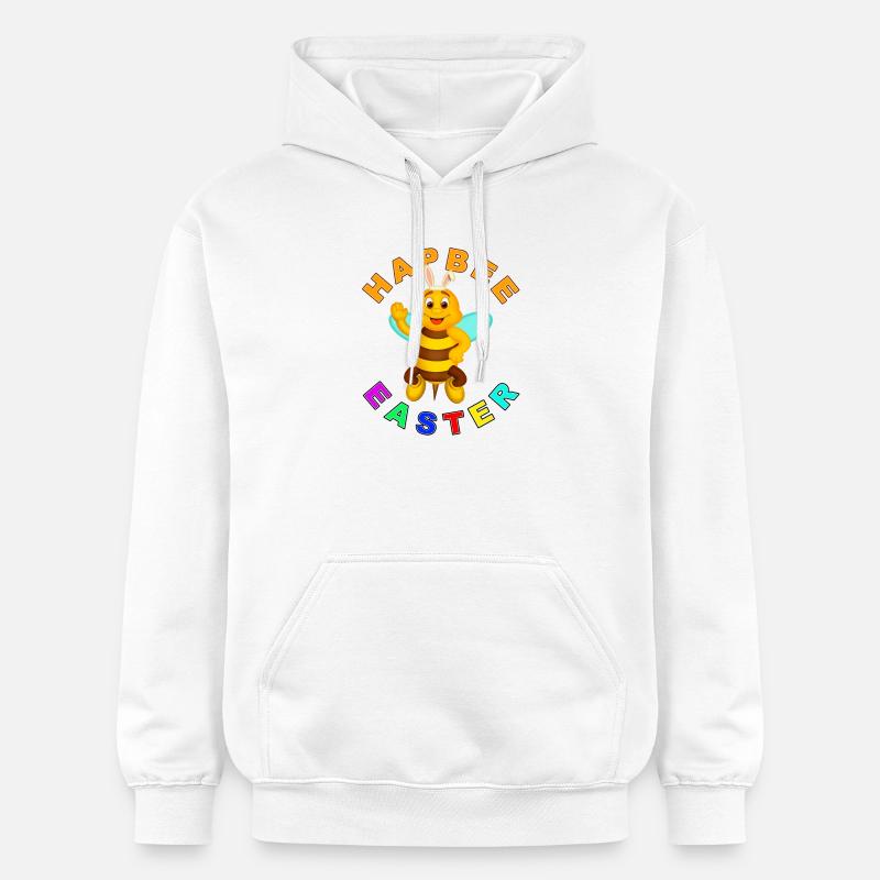 HAPBEE Pâques avec texte - Sweat à capuche Softstyle® Gildan Unisexe - blanc