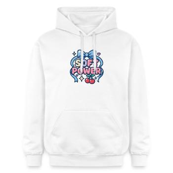 Soft Power – Boucle Kawaii - Sweat à capuche Softstyle® Gildan Unisexe - blanc - Devant - Liana (172cm) & Jaron (178cm)