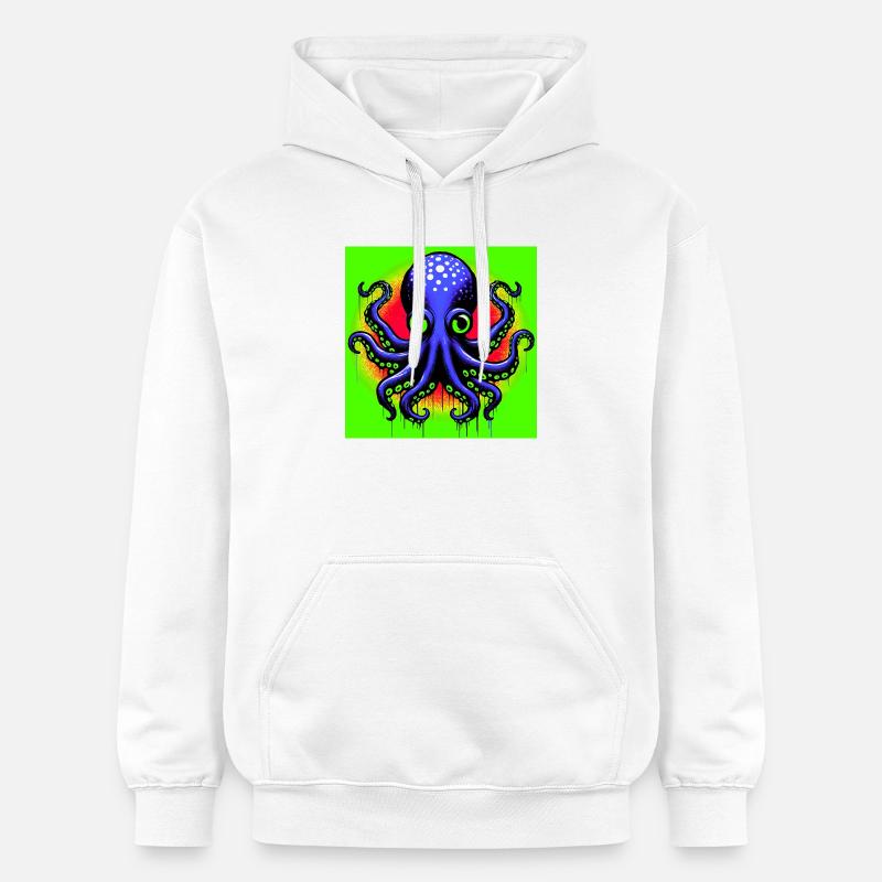 Pieuvre - Sweat à capuche Softstyle® Gildan Unisexe - blanc