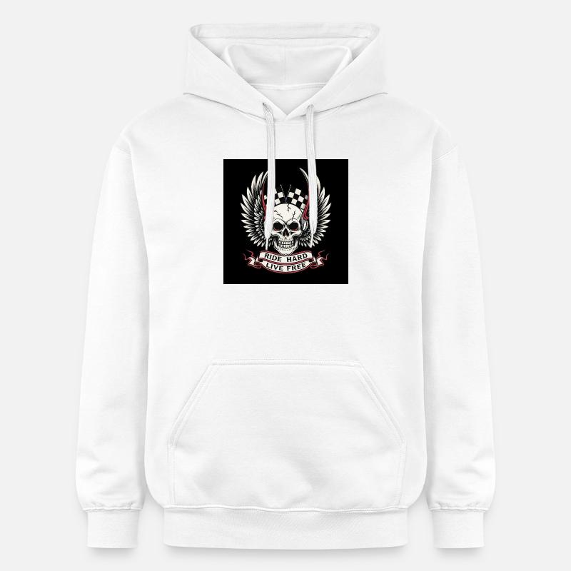 Conception de crâne gratuite en direct - Sweat à capuche Softstyle® Gildan Unisexe - blanc