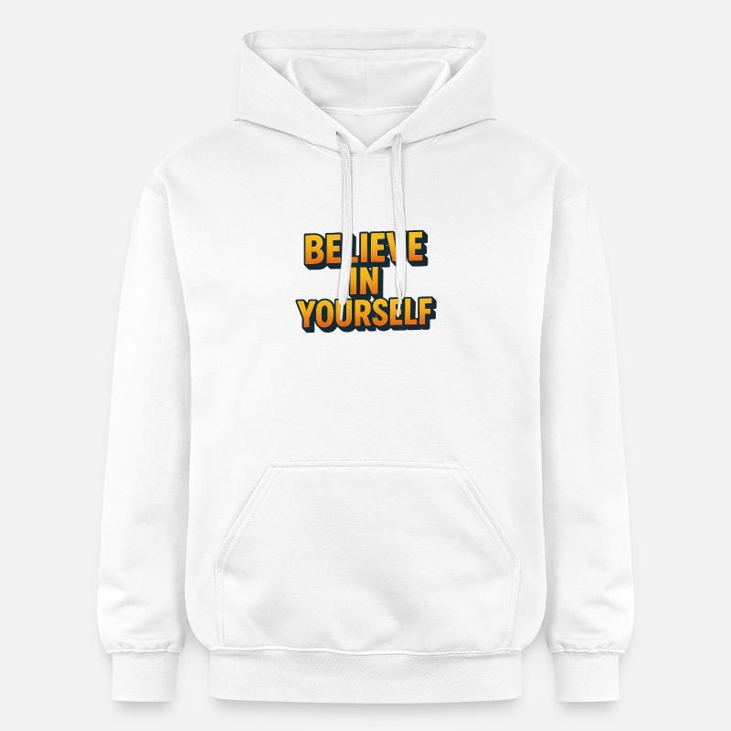 Croyez en vous Lettrage 3D - Sweat à capuche Softstyle® Gildan Unisexe - blanc