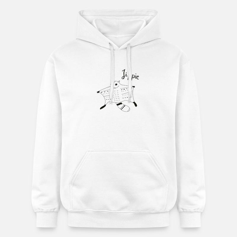 Des écureuils volants s’approchent - Sweat à capuche Softstyle® Gildan Unisexe - blanc