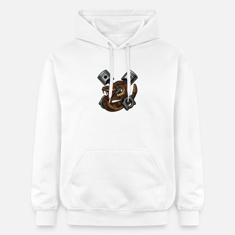 Serpent avec Pistons, Rétro - Sweat à capuche Softstyle® Gildan Unisexe - blanc