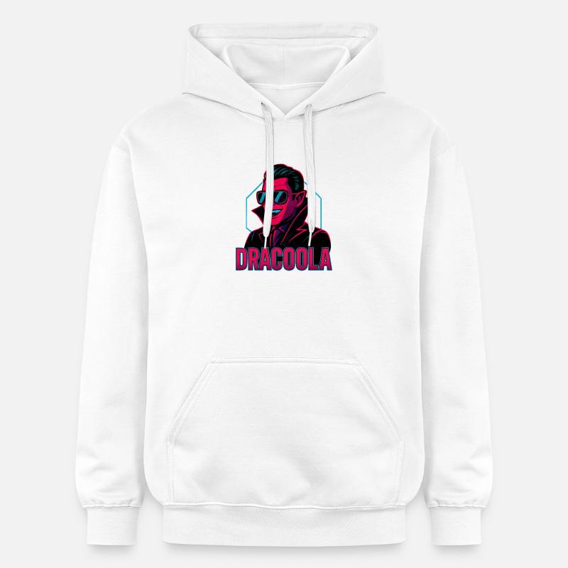 Dracula Dracoola Neon Illustration Rétro - Sweat à capuche Softstyle® Gildan Unisexe - blanc
