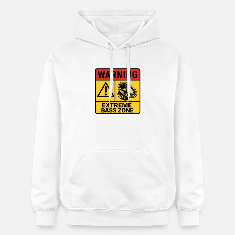 Avertissement de zone de basses extrêmes - Sweat à capuche Softstyle® Gildan Unisexe - blanc