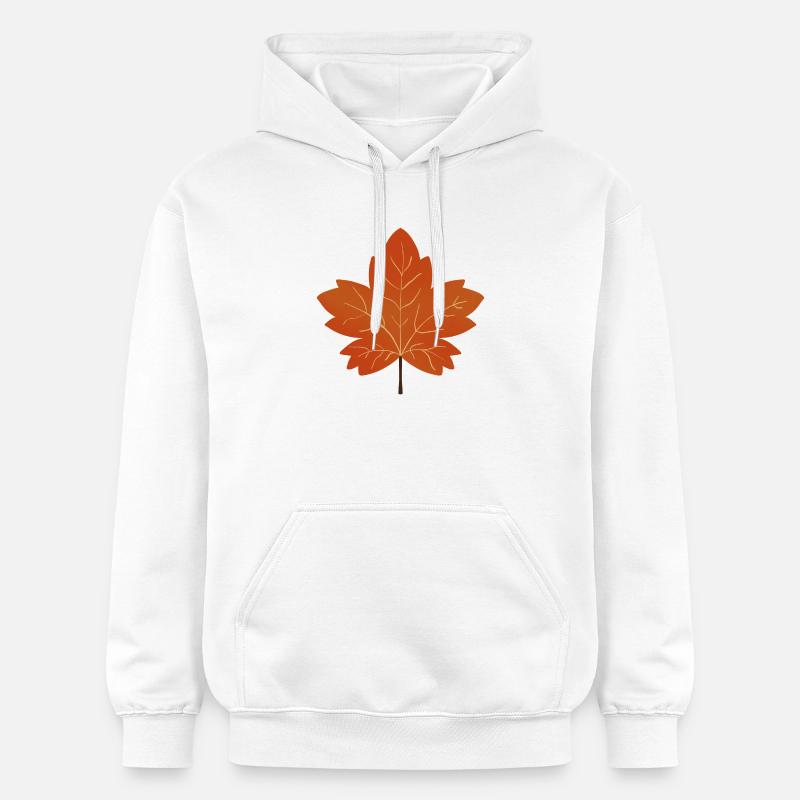 Illustration de feuille d’érable d’automne - Sweat à capuche Softstyle® Gildan Unisexe - blanc
