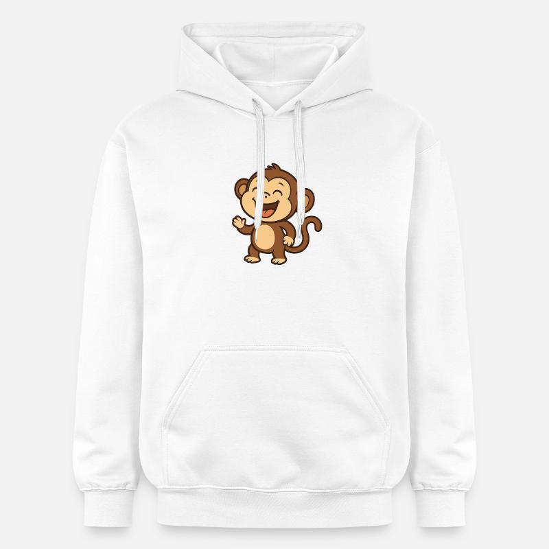 Lachender_Affee - Sweat à capuche Softstyle® Gildan Unisexe - blanc