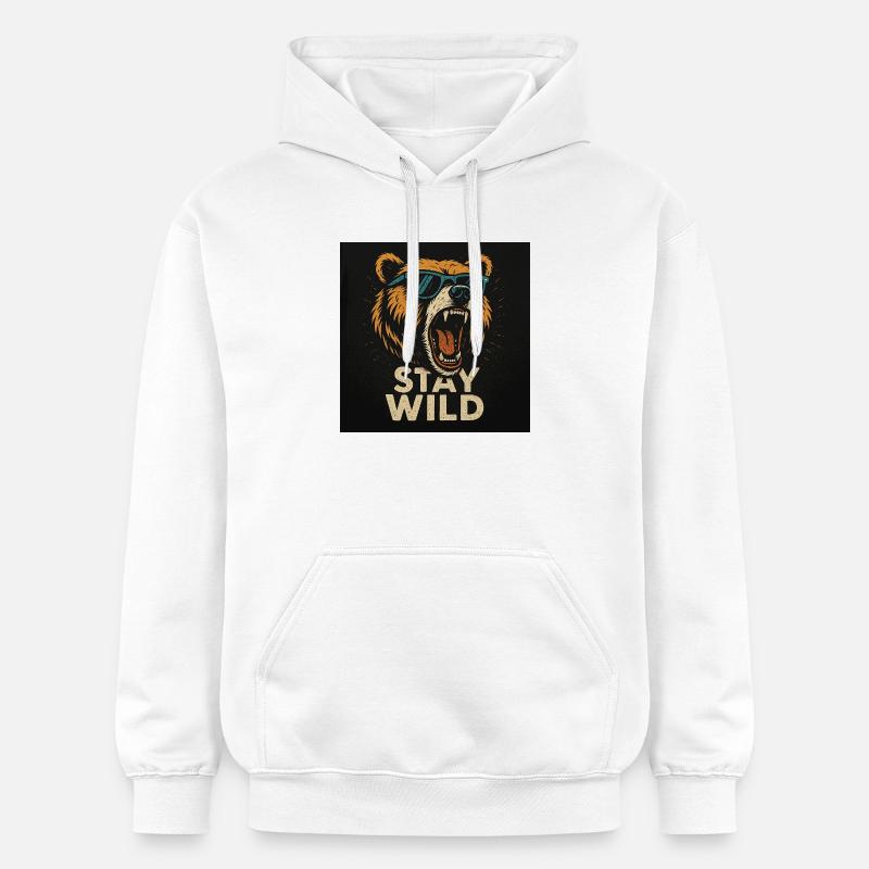 Restez sauvage - Sweat à capuche Softstyle® Gildan Unisexe - blanc
