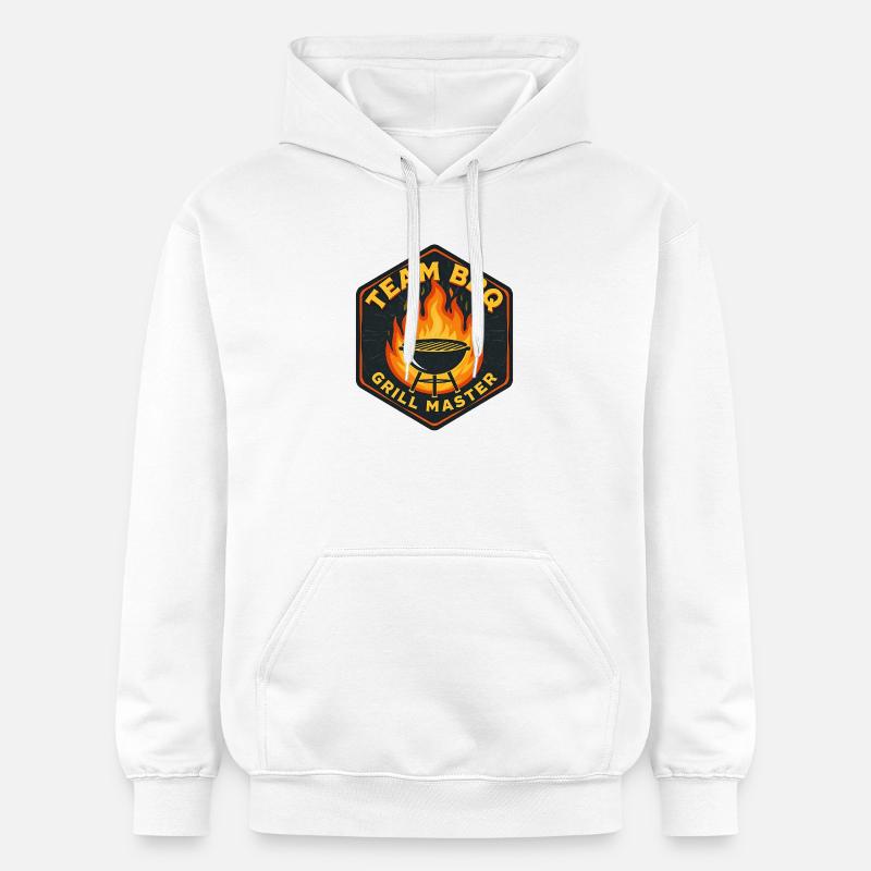 Illustration de Chef Grill BBQ - Sweat à capuche Softstyle® Gildan Unisexe - blanc