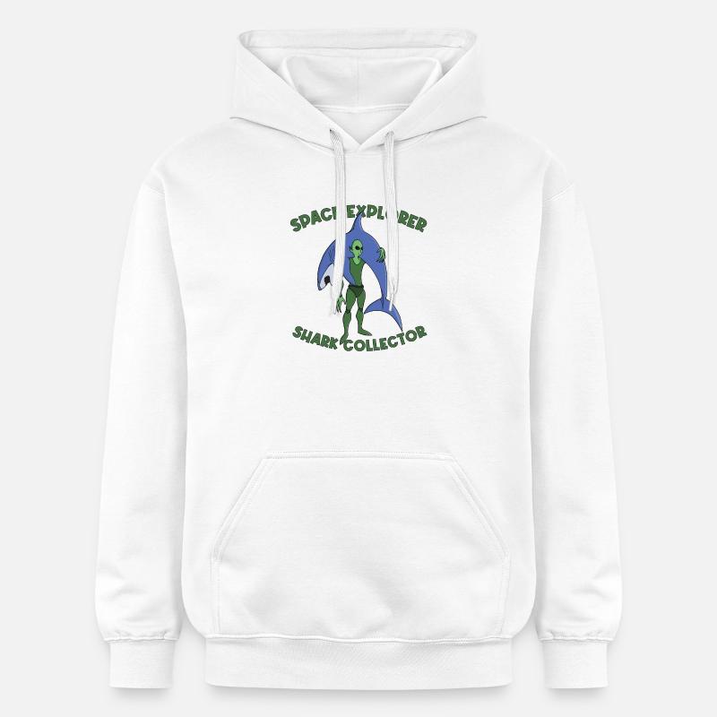 Collectionneur de requins Space Explorer - Sweat à capuche Softstyle® Gildan Unisexe - blanc
