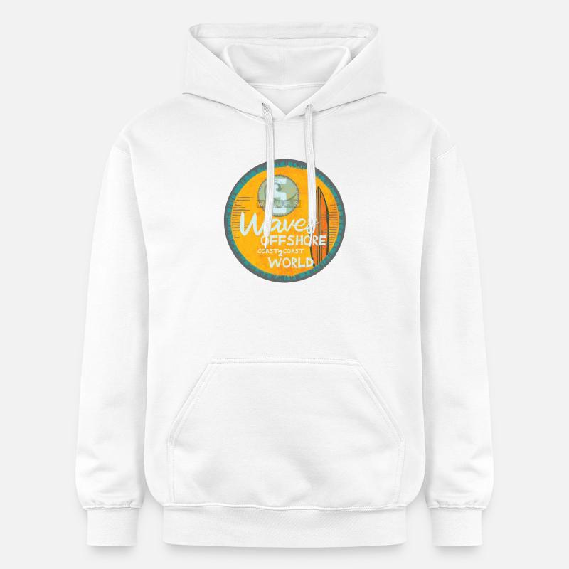 Vagues de surf conception offshore - Sweat à capuche Softstyle® Gildan Unisexe - blanc