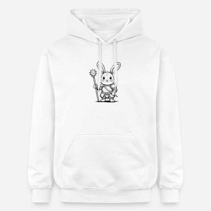 Chevalier Lapin - Logo Lapin Cool - Sweat à capuche Softstyle® Gildan Unisexe - blanc