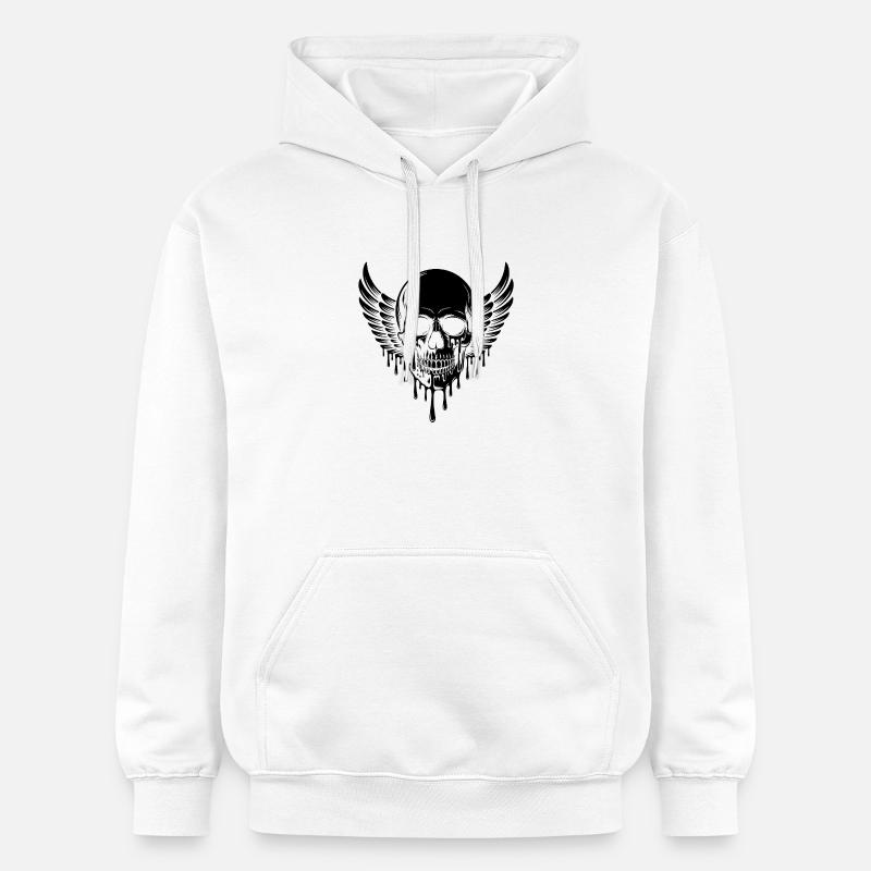 Crâne ailé – Tatouage squelette cool - Sweat à capuche Softstyle® Gildan Unisexe - blanc