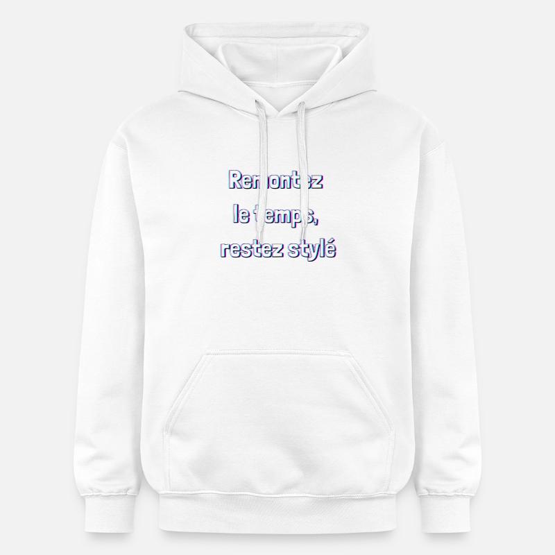 Remonte le temps restez stylé - Sweat à capuche Softstyle® Gildan Unisexe - blanc