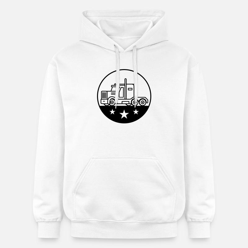 Logo du chauffeur de camion camionneur - Sweat à capuche Softstyle® Gildan Unisexe - blanc