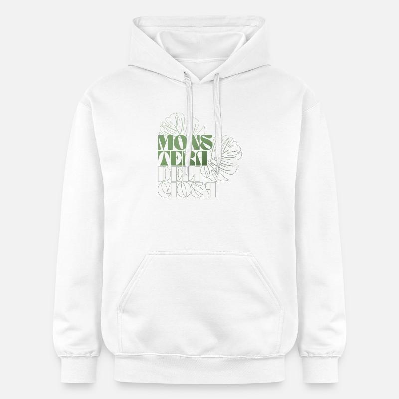 Feuille de Monstera Conception botanique - Sweat à capuche Softstyle® Gildan Unisexe - blanc