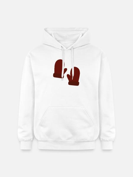 Cozy Winter Mittens Illustration - Gildan Unisex Softstyle® Midweight Hoodie - white