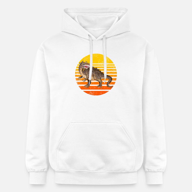 Dinosaure Coucher De Soleil Design - Sweat à capuche Softstyle® Gildan Unisexe - blanc