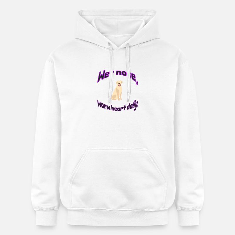nez mouillé coeur chaud illustration quotidienne - Sweat à capuche Softstyle® Gildan Unisexe - blanc