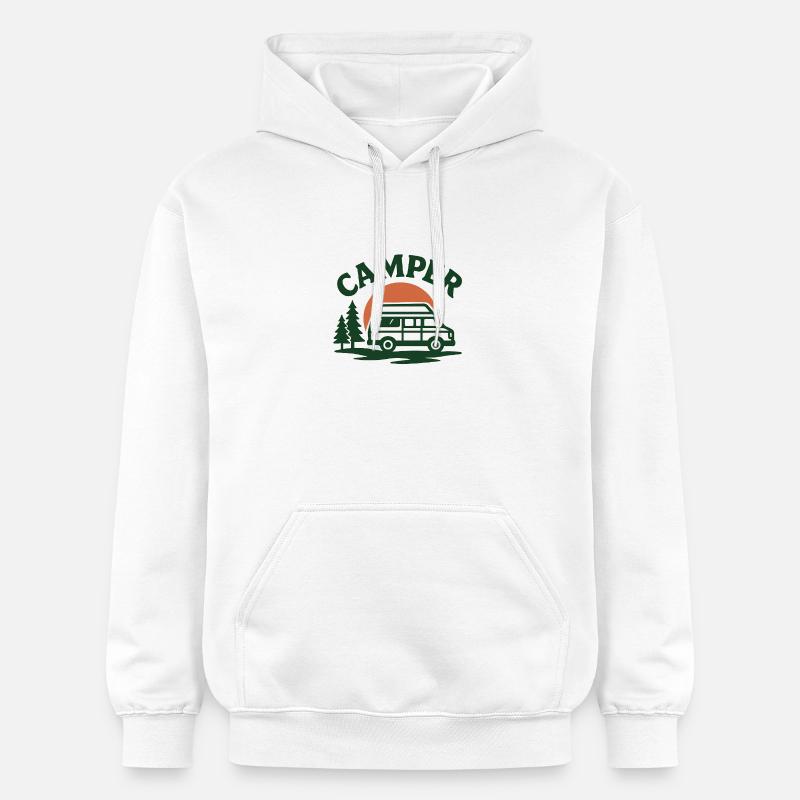 Camping Van Nature Motivation - Sweat à capuche Softstyle® Gildan Unisexe - blanc