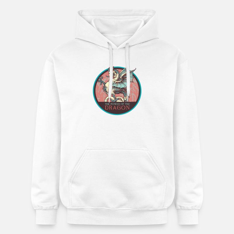 Illustration de Dragon de Pouvoir Mythique - Sweat à capuche Softstyle® Gildan Unisexe - blanc