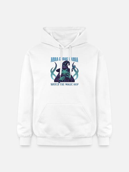 Mystical Frog Wizard T-Shirt Design - Gildan Unisex Softstyle® Midweight Hoodie - white