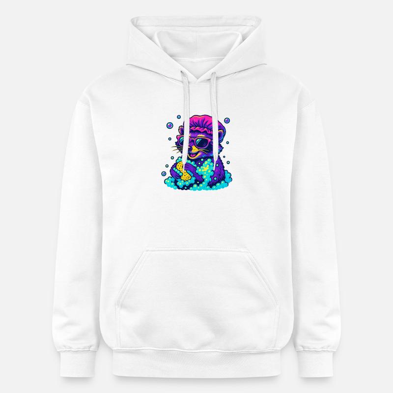 Néon raton laveur - Sweat à capuche Softstyle® Gildan Unisexe - blanc