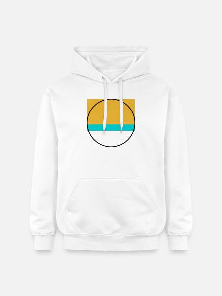 Minimalist Sunset Over Ocean - Gildan Unisex Softstyle® Midweight Hoodie - white