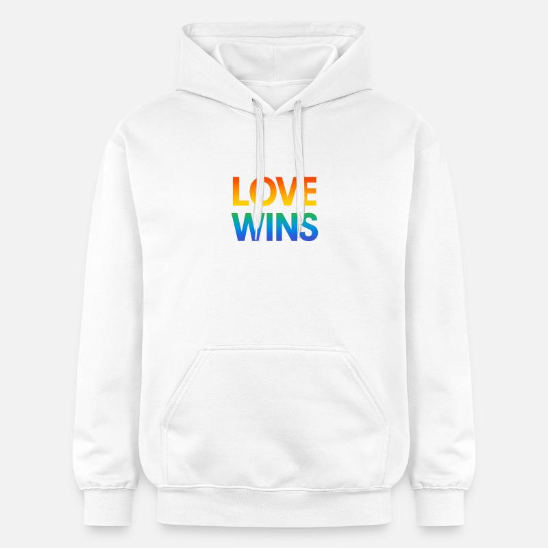 Fierté Arc-en-ciel Amour Égalité Diversité Queer - Sweat à capuche Softstyle® Gildan Unisexe - blanc