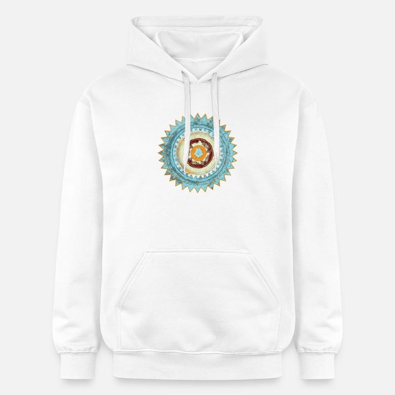 Conception abstraite du mandala zen - Sweat à capuche Softstyle® Gildan Unisexe - blanc