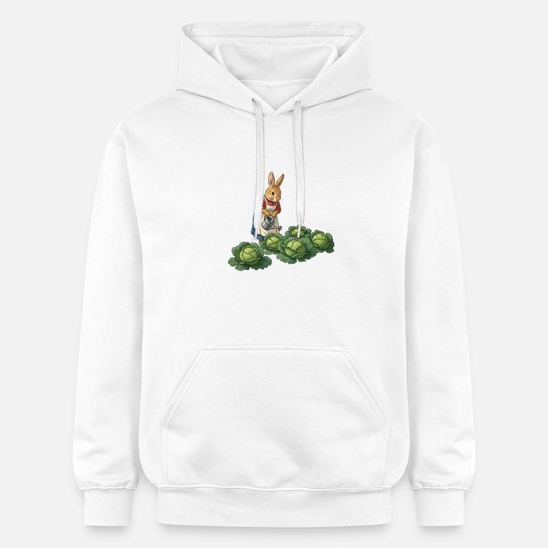 Lapine Jardinière Prend Soin Des Choux - Sweat à capuche Softstyle® Gildan Unisexe - blanc