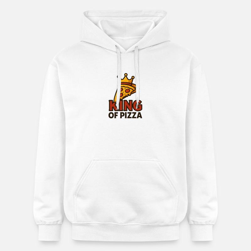 Roi de la pizza avec couronne - Sweat à capuche Softstyle® Gildan Unisexe - blanc