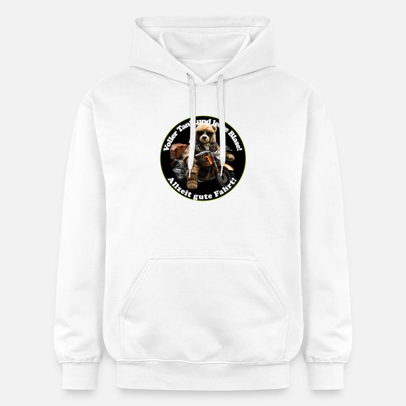 Teddy d’aventure à moto - Sweat à capuche Softstyle® Gildan Unisexe - blanc