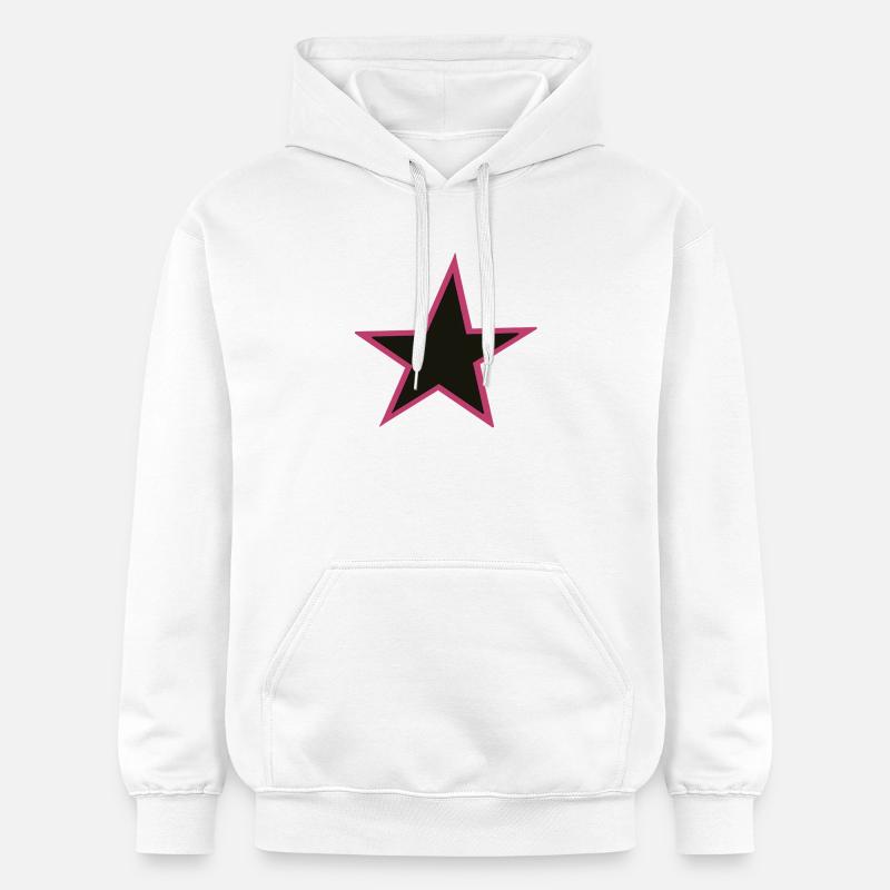 Bordure rose Étoile Design - Sweat à capuche Softstyle® Gildan Unisexe - blanc
