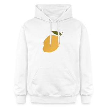 Lemon Botanical Illustration T-Shirt - Gildan Unisex Softstyle® Midweight Hoodie - white - Front - Liana (172cm) & Jaron (178cm)