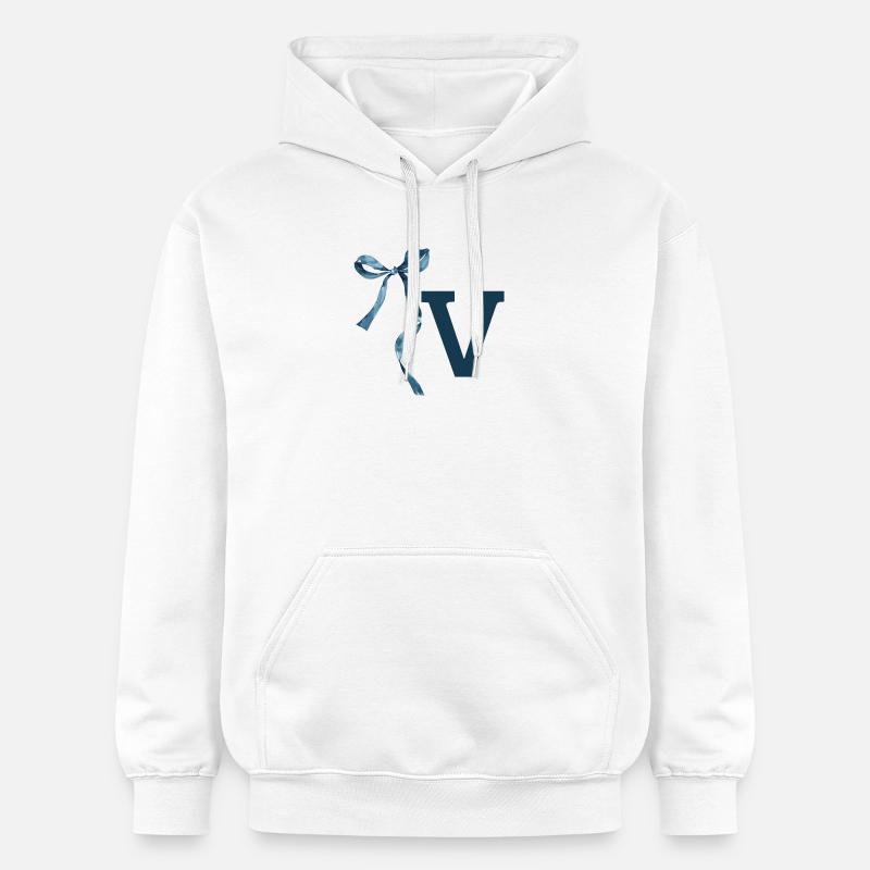 Monogramme v idée cadeau  - Sweat à capuche Softstyle® Gildan Unisexe - blanc