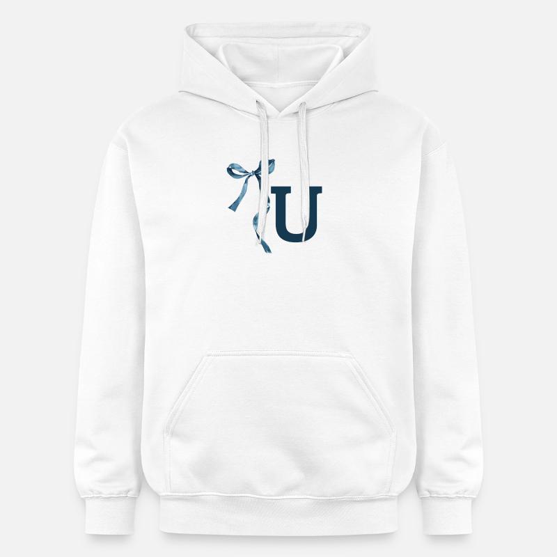 Monogramme u idée cadeau  - Sweat à capuche Softstyle® Gildan Unisexe - blanc