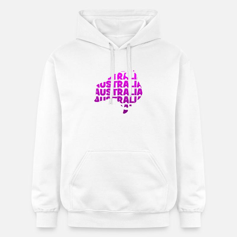 Australie - Australie - Carte - Contour - Sweat à capuche Softstyle® Gildan Unisexe - blanc