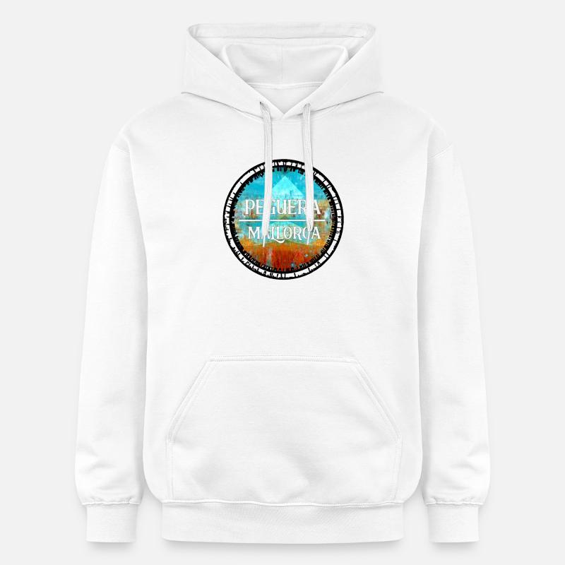 Peguera Mallorca Vintage Design - Sweat à capuche Softstyle® Gildan Unisexe - blanc