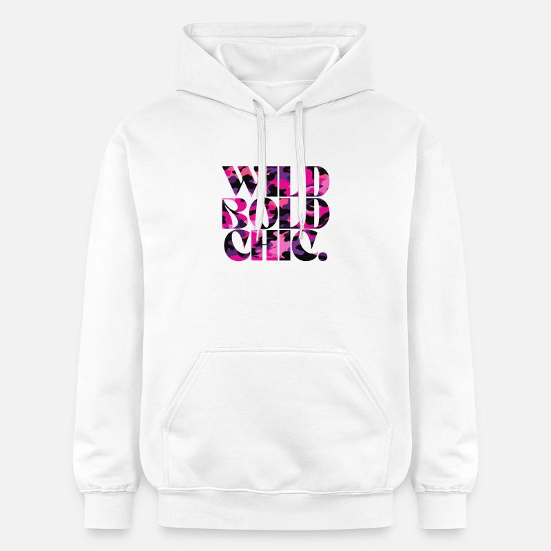 Wild Bold Chic Camo Motif Design - Sweat à capuche Softstyle® Gildan Unisexe - blanc