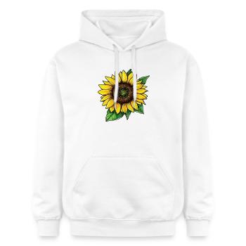Sonnenblume Vektor Grafik Illustration - Gildan Unisex Softstyle® Midweight Hoodie - Weiß - Vorne - Liana (172cm) & Jaron (178cm)